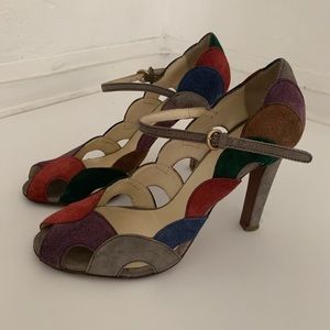 Miu Miu suede leather high heel ankle strap made in Italy